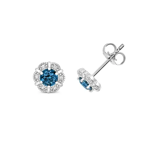 Diamond & RD London Blue Topaz Studs